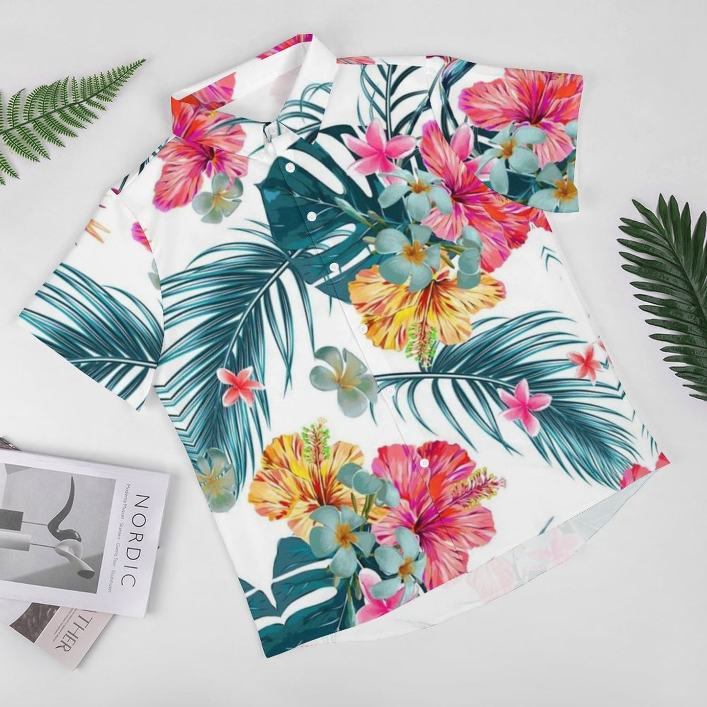 Men's Hawaiian Print Resort Shirt 2305101473