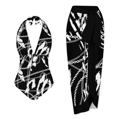 Casual Printed One Piece Swimsuit And Cover Up 2306101708