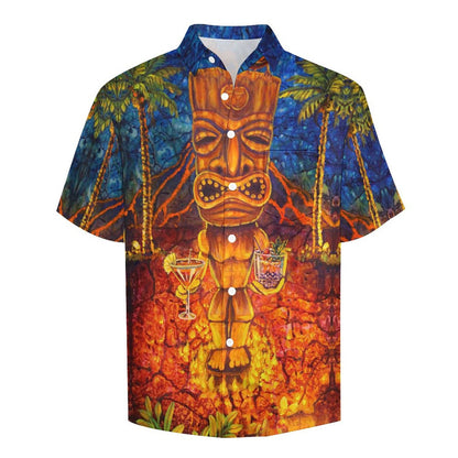 Tiki Chest Pocket Short Sleeve Hawaiian Shirt 2306100696