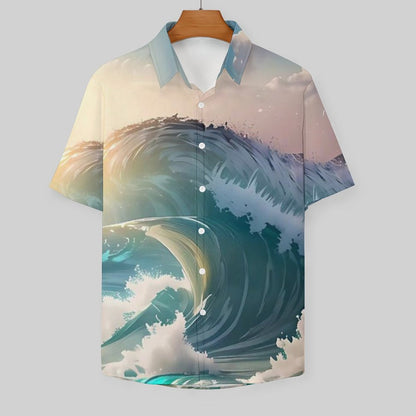 Men's Hawaiian Print Resort Shirt 2305101777