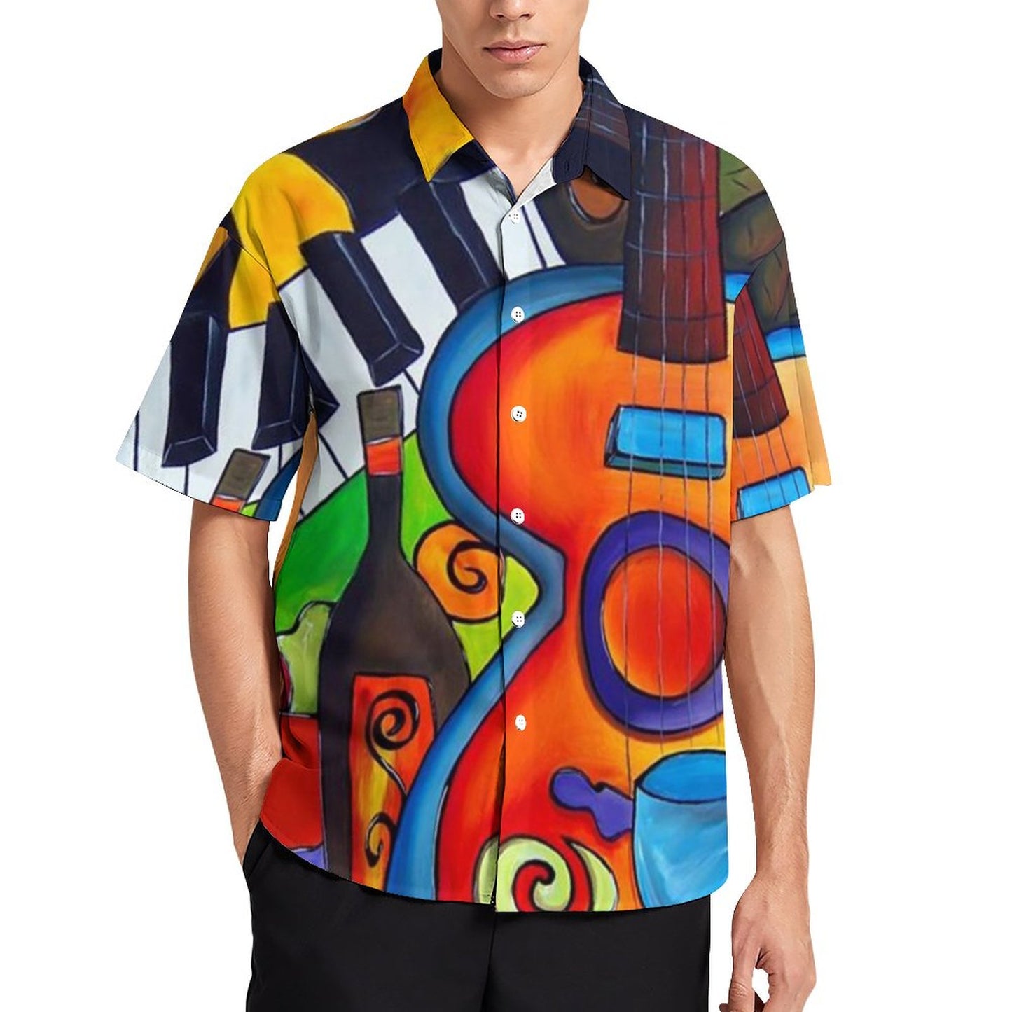 Men's Hawaiian Print Resort Shirt 2305102019