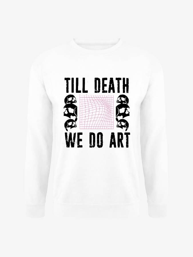 Unisex Round Neck Casual Skull Printed Long Sleeve Sweatshirt