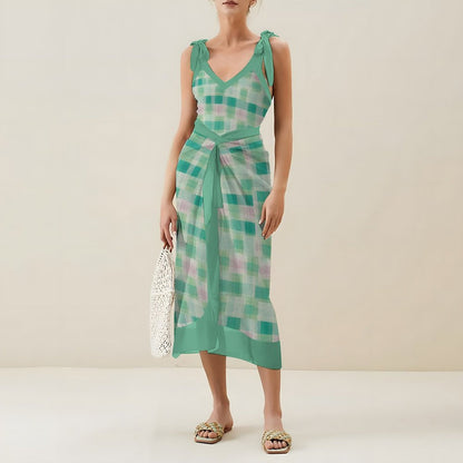 Casual Printed One-Piece Swimsuit And Cover Up 2305102679