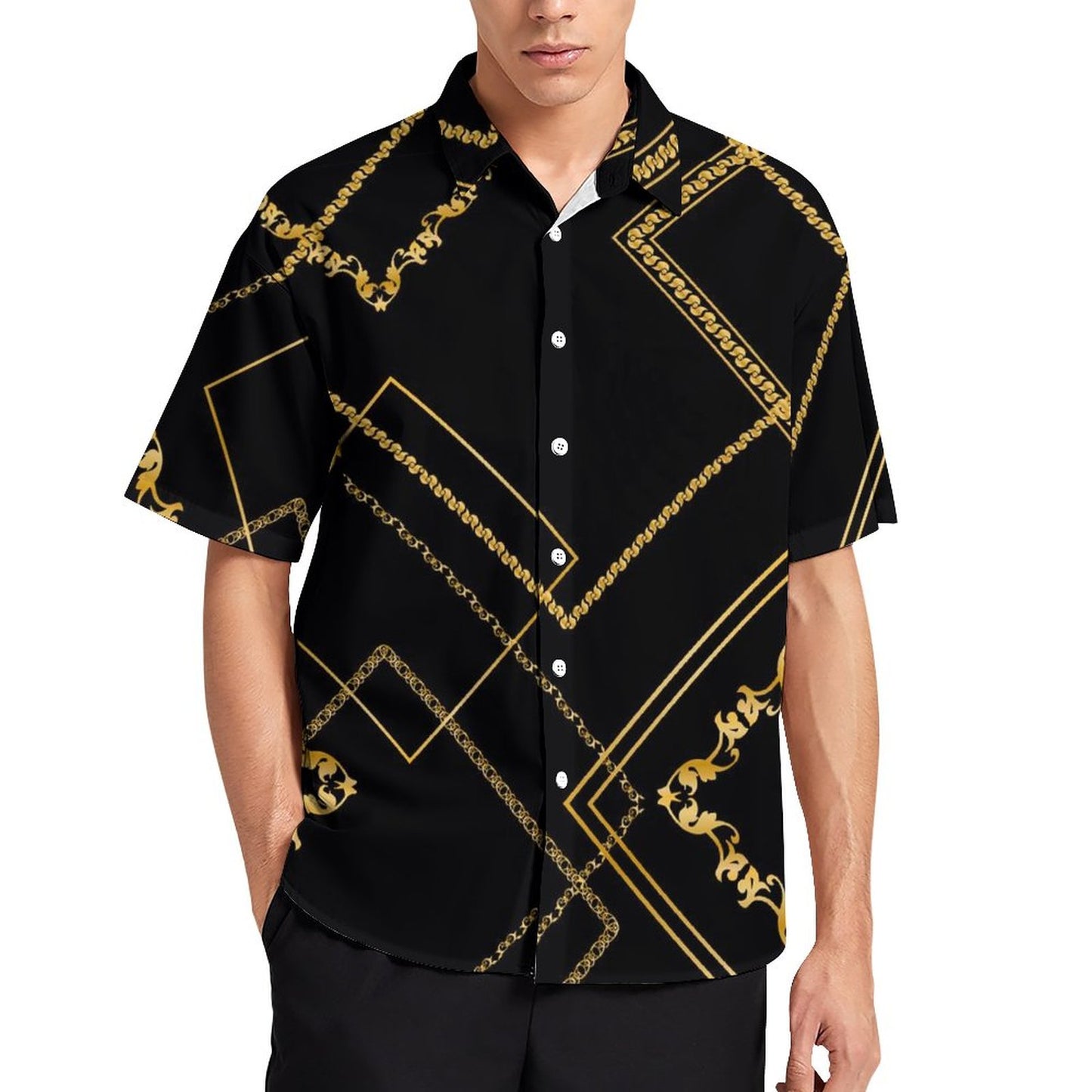 Men's Fashion Casual Printed Short Sleeve Shirts 2306100096