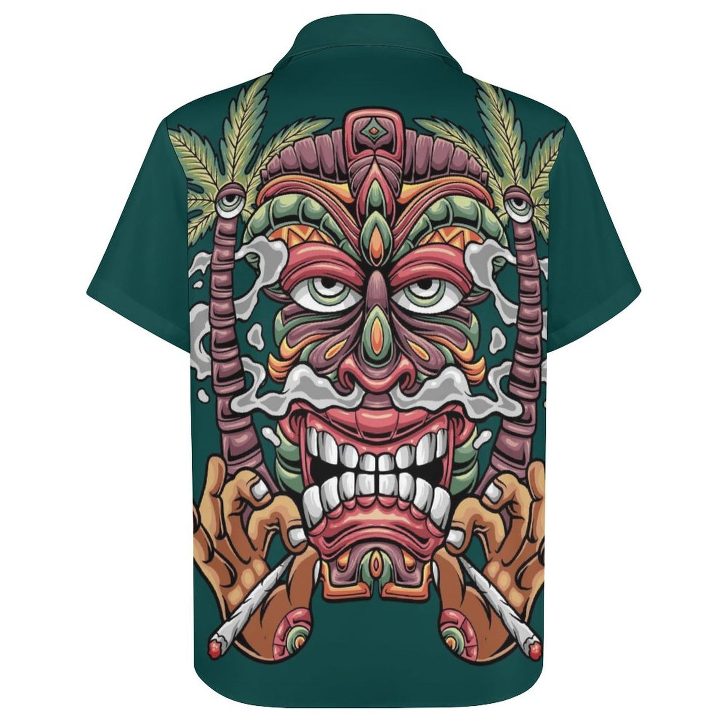 Men's TIKI Print Casual Short Sleeve Shirt 2306102577
