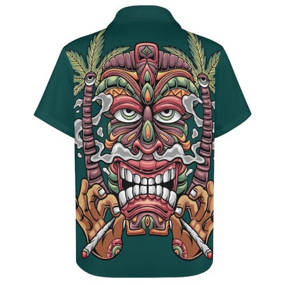 Men's TIKI Print Casual Short Sleeve Shirt 2306102577