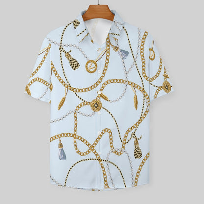 Men's Fashion Casual Printed Short Sleeve Shirts 2306101336