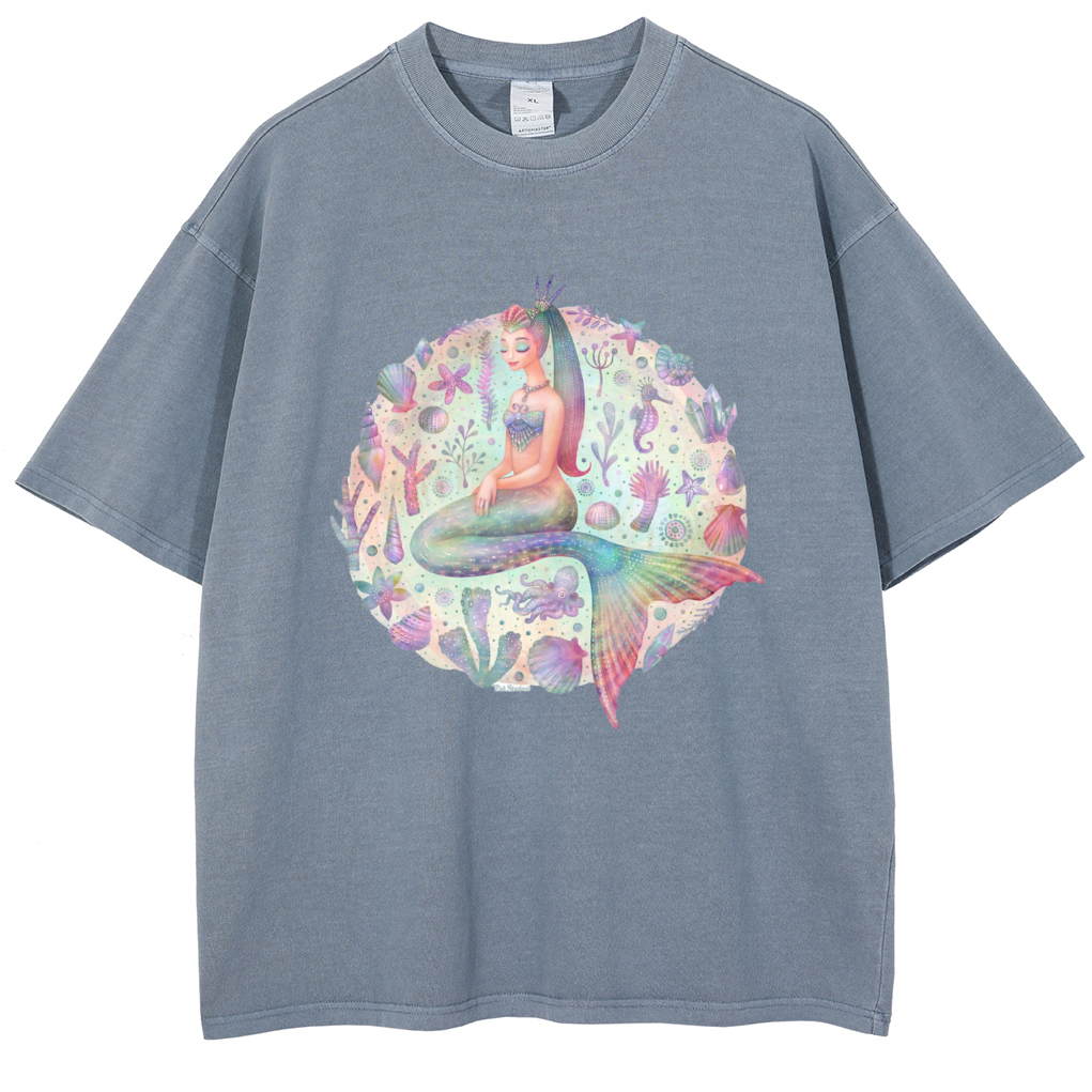 Mens Cotton Wash Solid T-Shirts Oversized Unisex Short Sleeve Streetwear Rap Hip Hop Basic Tee Tops