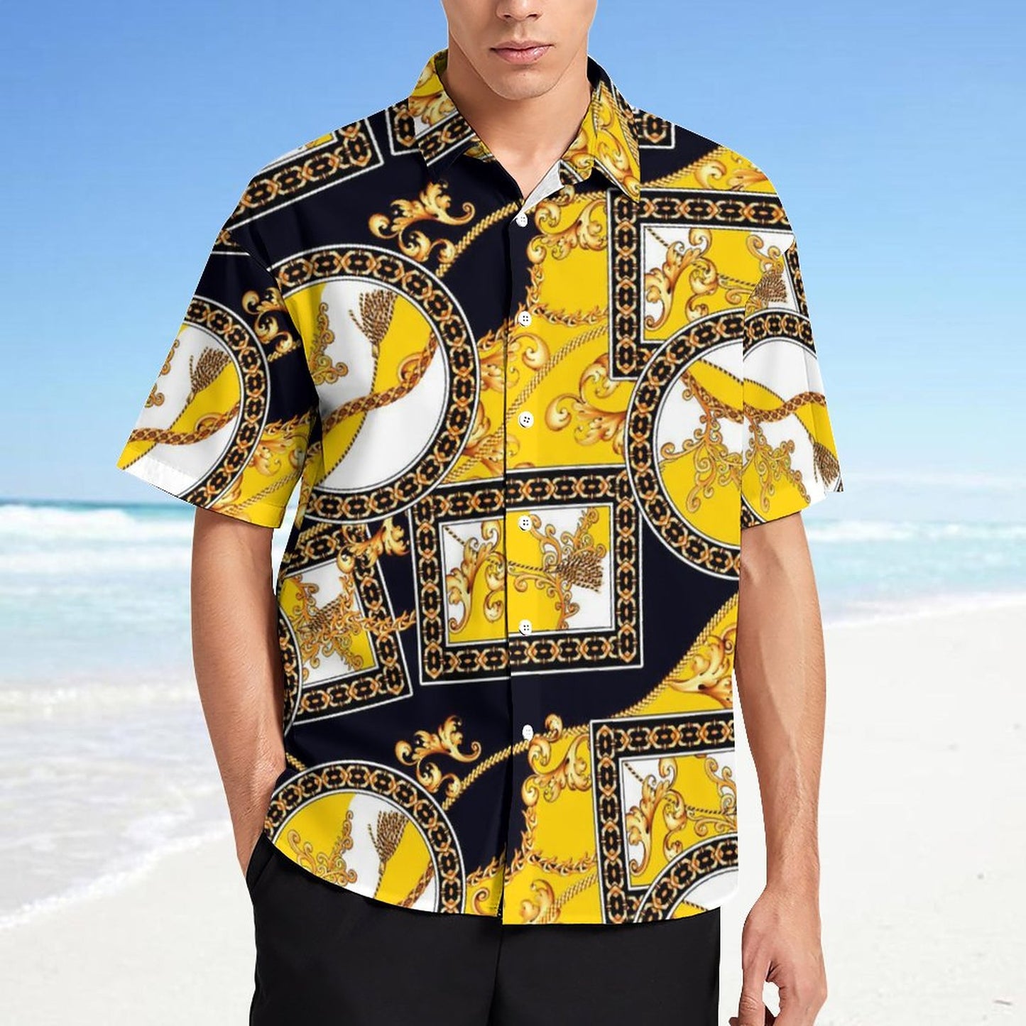 Men's Fashion Casual Printed Short Sleeve Shirts 2305107063