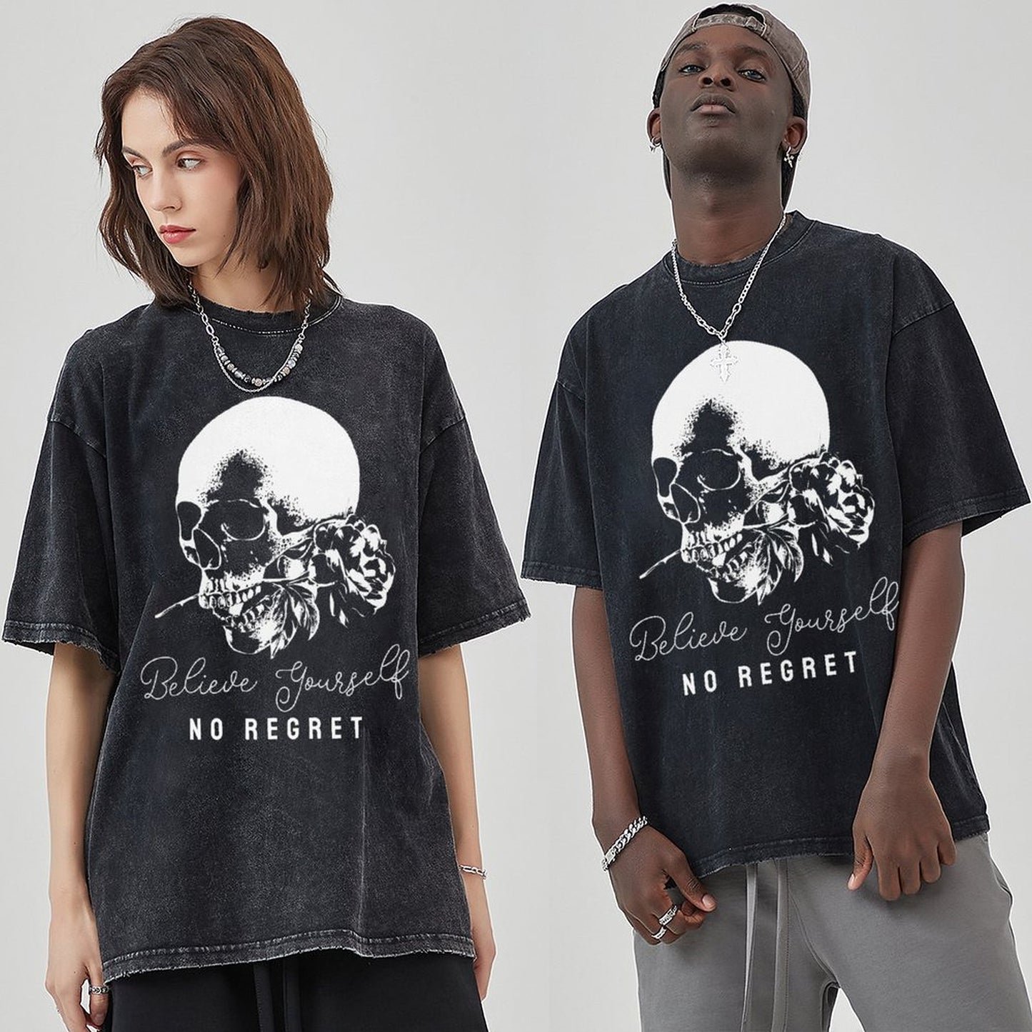Mens Cotton Wash Solid T-Shirts Oversized Unisex Short Sleeve Streetwear Rap Hip Hop Basic Tee Tops 2305101629