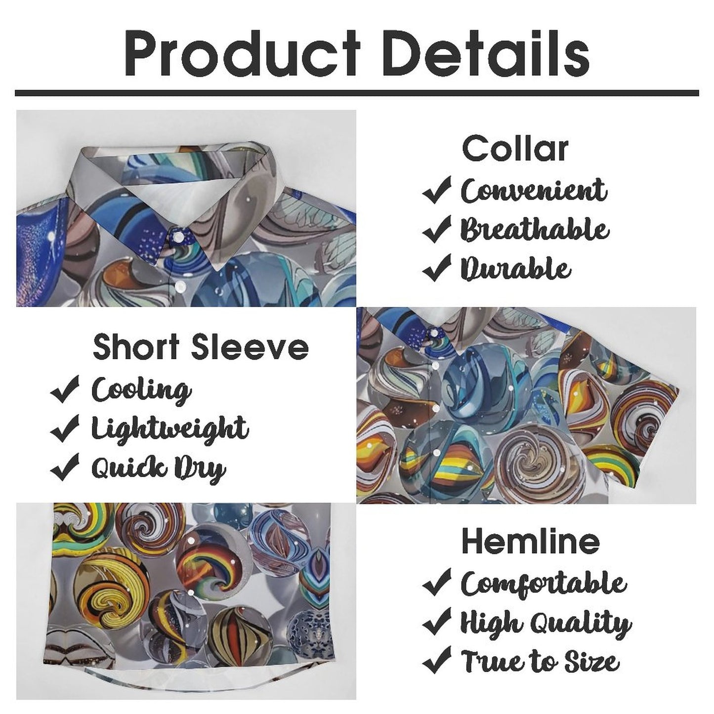 Men's Glass Ball Print Casual Short Sleeve Shirt 2306102519