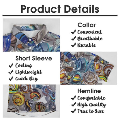 Men's Glass Ball Print Casual Short Sleeve Shirt 2306102519