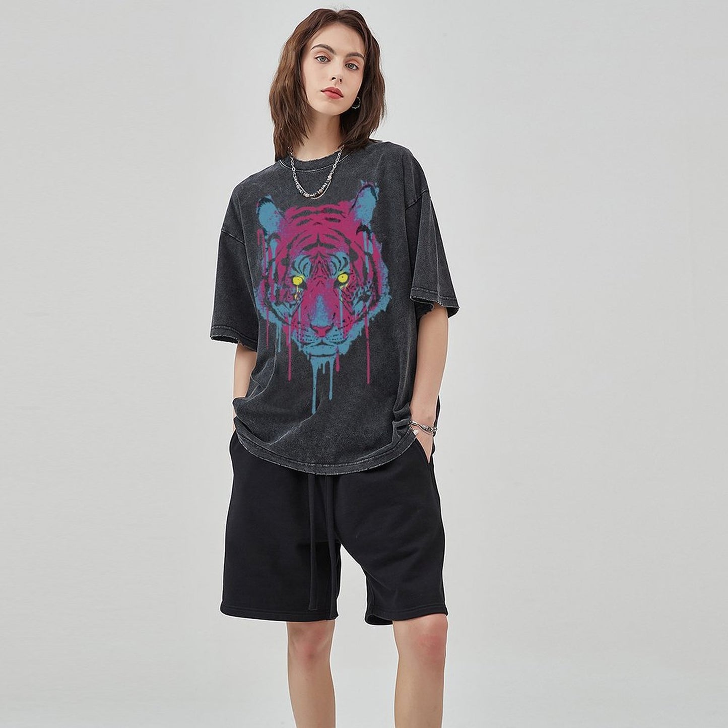 Unisex Vintage Solid Wash T-Shirts 2305101623