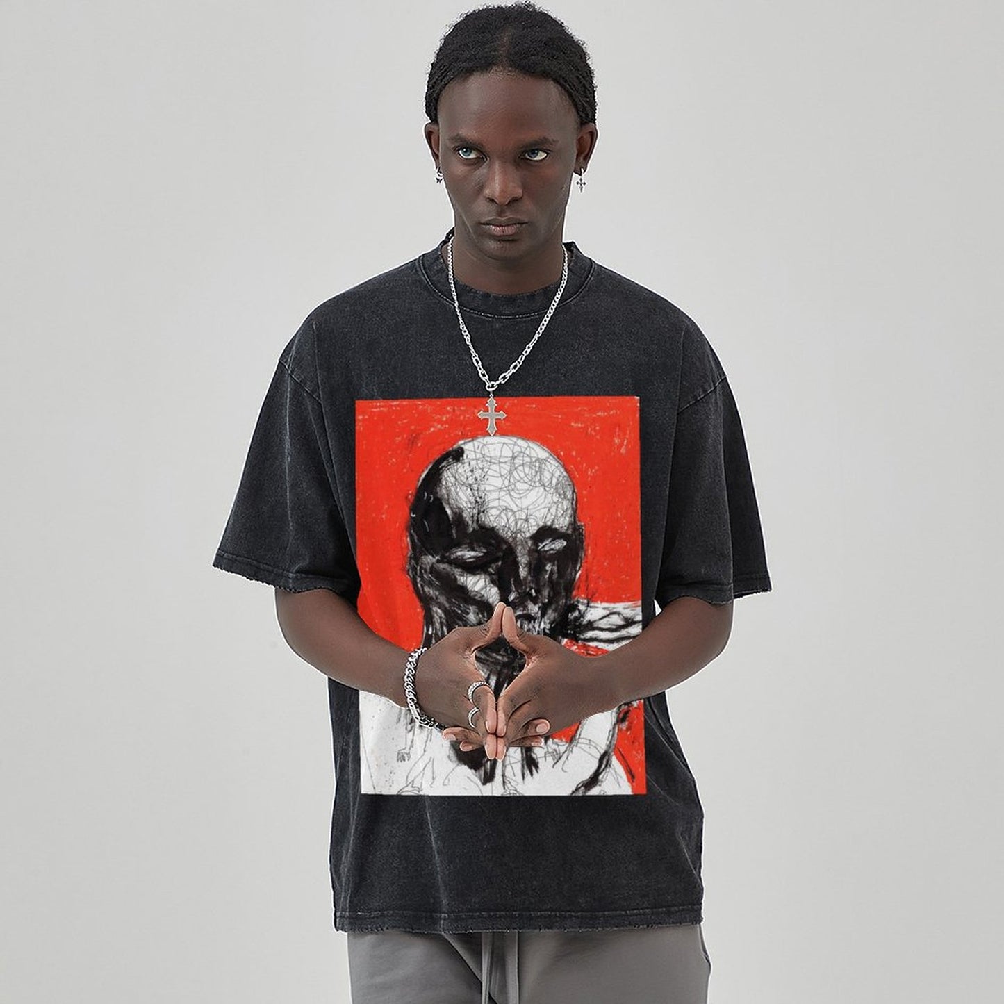 Unisex Vintage Solid Wash T-Shirts 2305104089