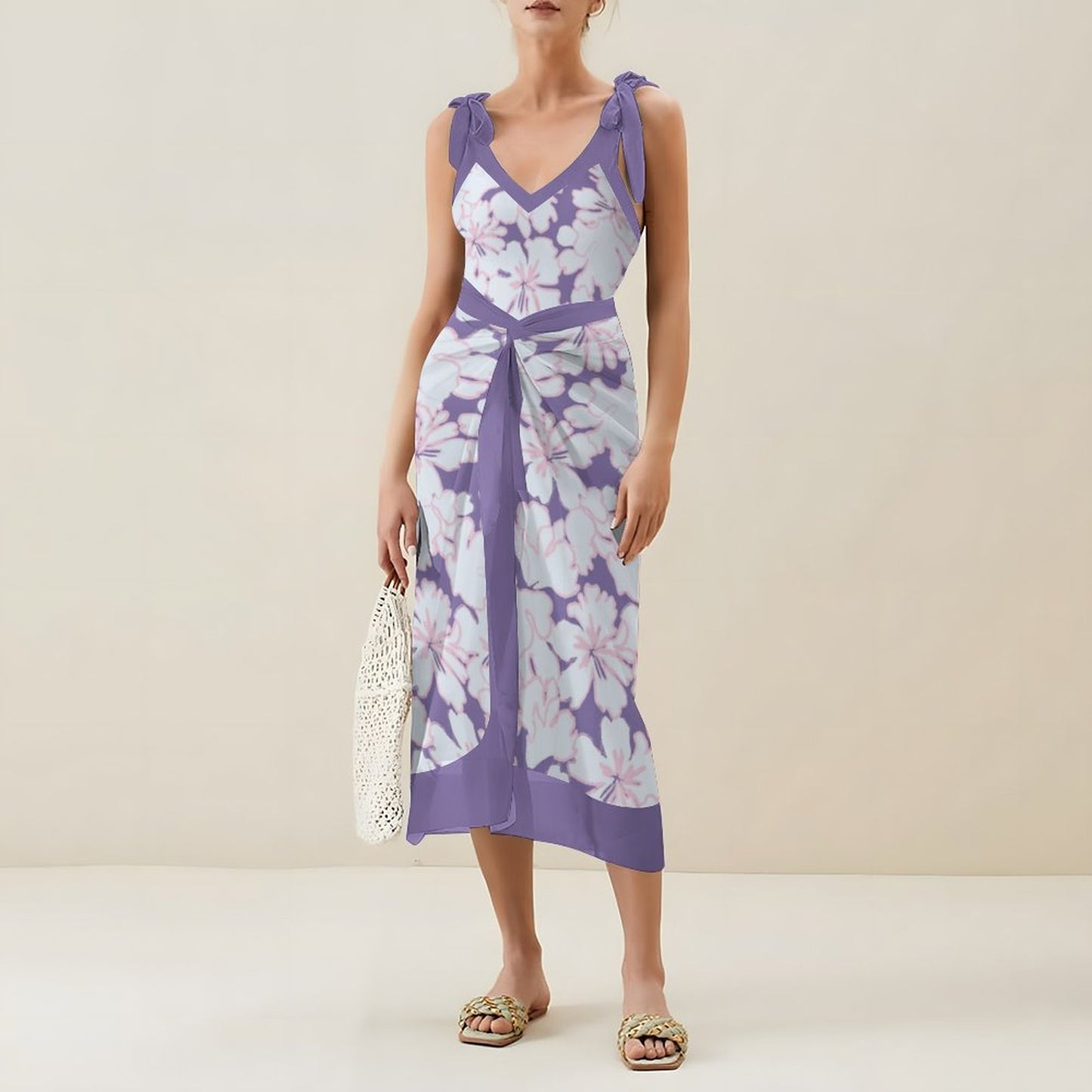 Casual Printed One-Piece Swimsuit And Cover Up 2305102451