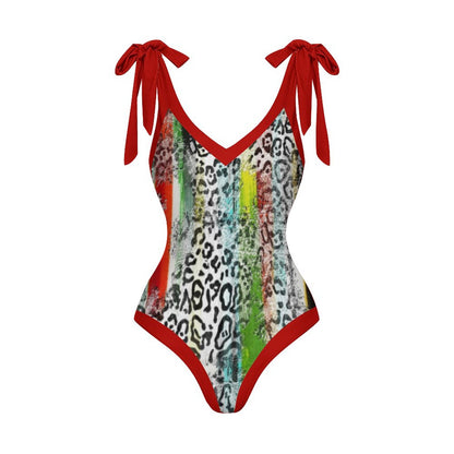 Casual Printed One-Piece Swimsuit And Cover Up 2305102687
