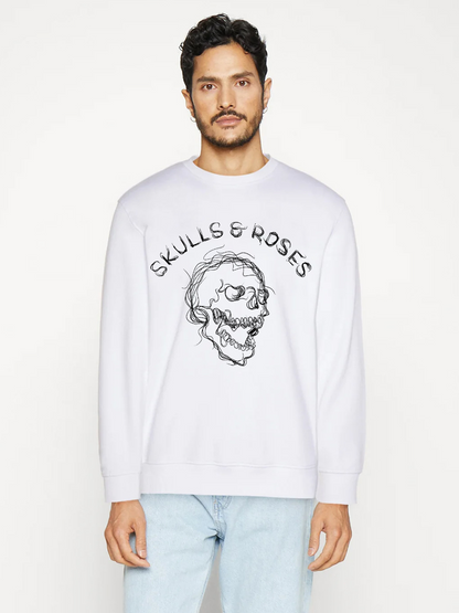 Men's Skeleton Round Neck Casual Printed Long Sleeve Sweatshirt