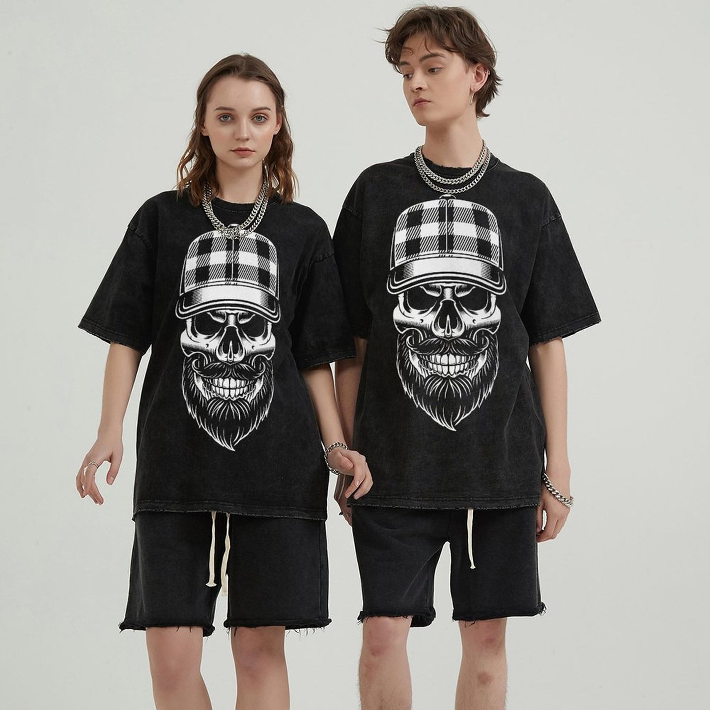Mens Cotton Wash Solid T-Shirts Oversized Unisex Short Sleeve Streetwear Rap Hip Hop Basic Tee Tops 2305101593