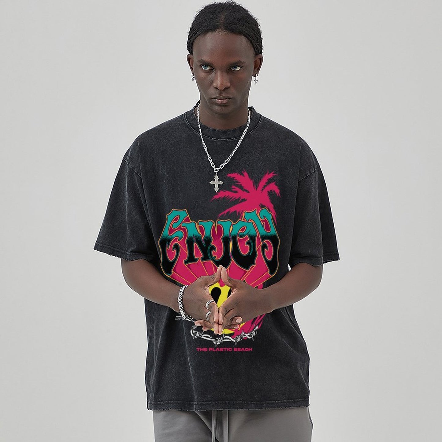 Unisex Vintage Solid Wash T-Shirts 2305101929