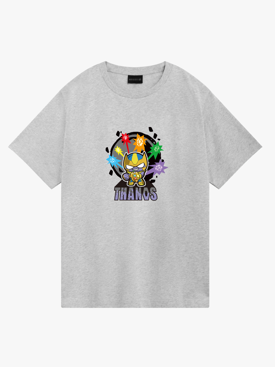 Women's Casual Tiny Thanos Printed Round Neck Short Sleeve T-Shirt
