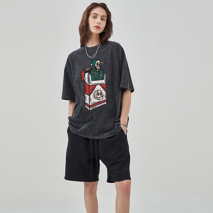 Unisex Vintage Solid Wash T-Shirts 2305102843