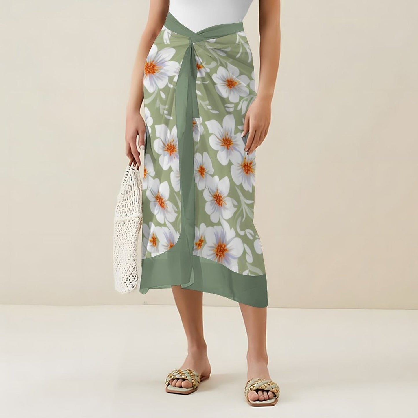 Casual Printed One-Piece Swimsuit And Cover Up 2305102419