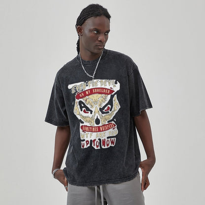 Unisex Vintage Solid Wash T-Shirts 2305104069