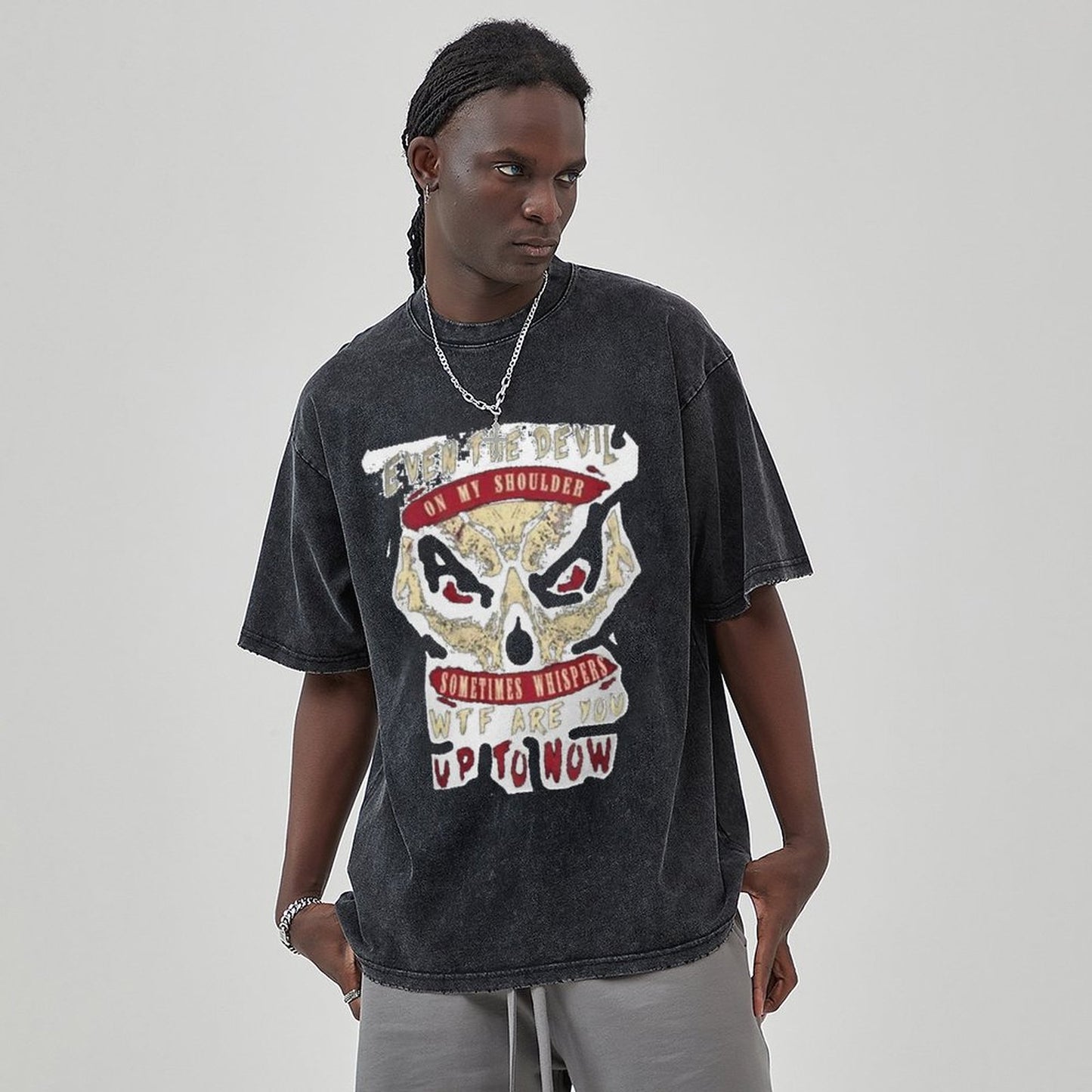 Unisex Vintage Solid Wash T-Shirts 2305104069