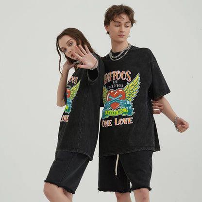 Unisex Vintage Solid Wash T-Shirts 2305102638