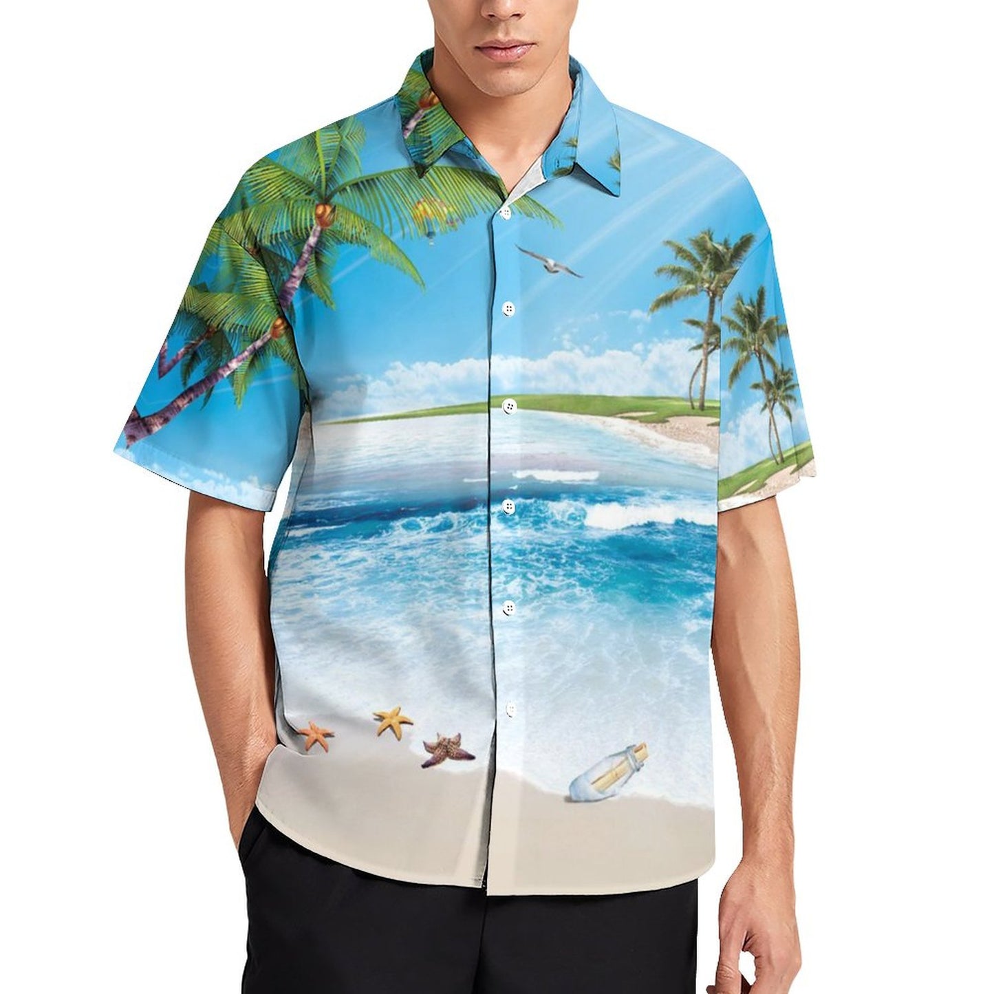 Men's Hawaiian Print Resort Shirt 2305101559
