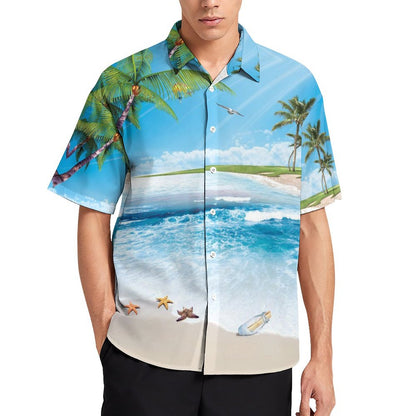 Men's Hawaiian Print Resort Shirt 2305101559