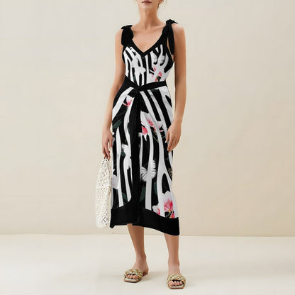 Casual Printed One-Piece Swimsuit And Cover Up 2305103345