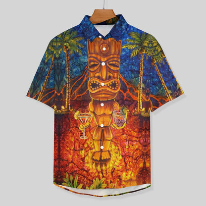 Tiki Chest Pocket Short Sleeve Hawaiian Shirt 2306100696