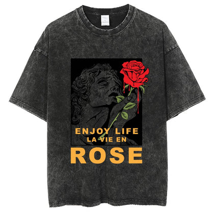 Unisex Vintage Solid Wash T-Shirts 2305102851