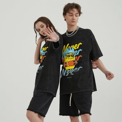 Unisex Vintage Solid Wash T-Shirts 2305103538