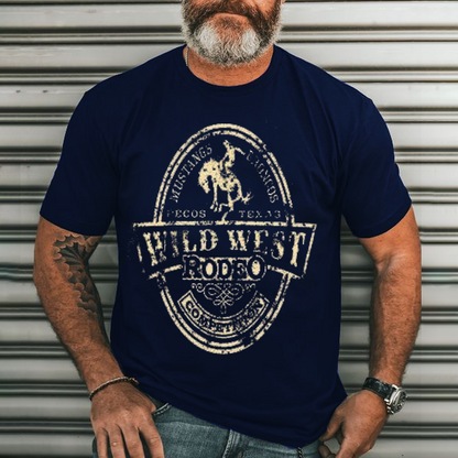 Wild West Rodeo Men's Casual Printed T-Shirt