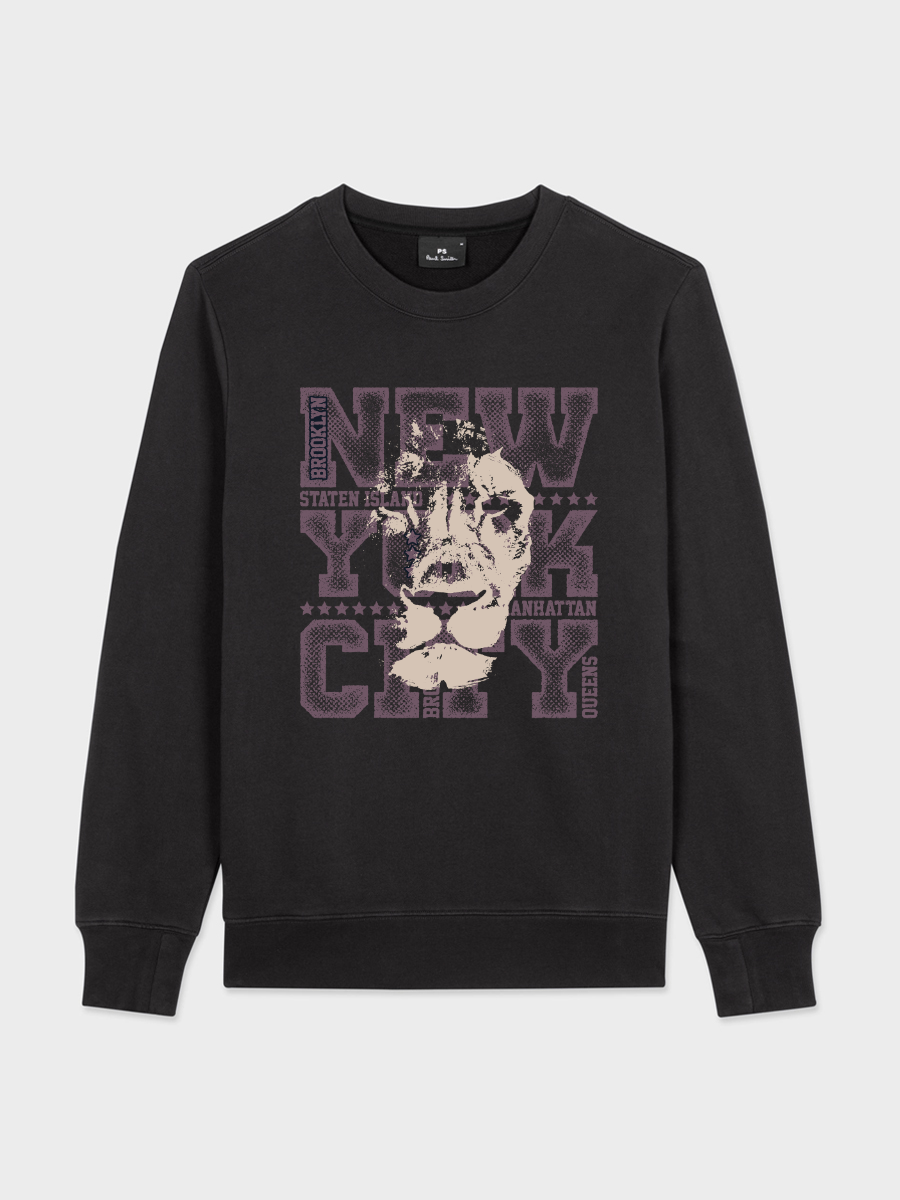 Men's Round Neck Casual Letter Printed Long Sleeve Sweatshirt