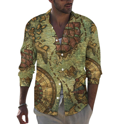 Men's Casual Printed Long Sleeve Shirt 2306103101