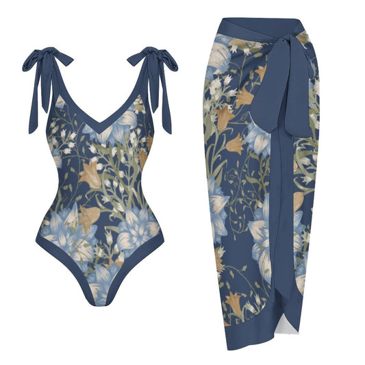 Casual Printed One-Piece Swimsuit And Cover Up 2305102663