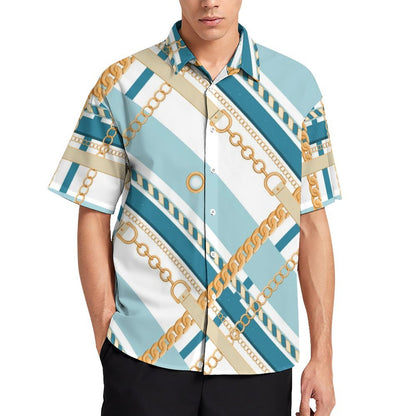 Men's Fashion Casual Printed Short Sleeve Shirts 2306100461