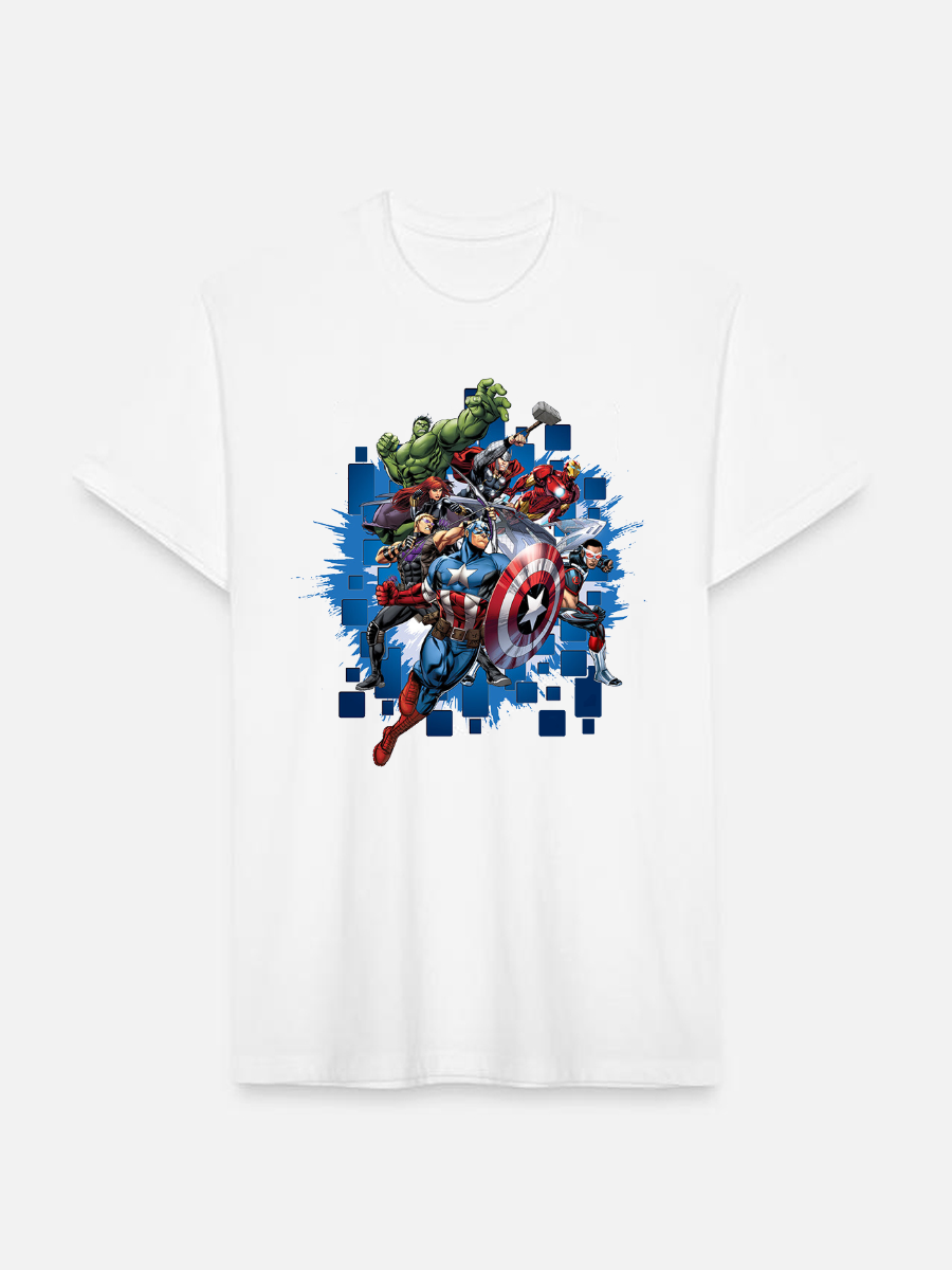 Men's Casual The Avengers Printed Round Neck Short Sleeve T-Shirt