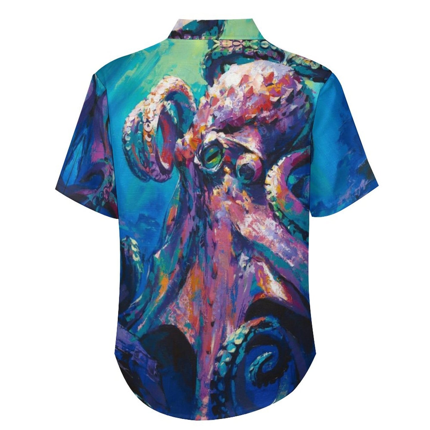 Men's Oil Painting Art Octopus Print Vacation Hawaiian Shirt 2305106499