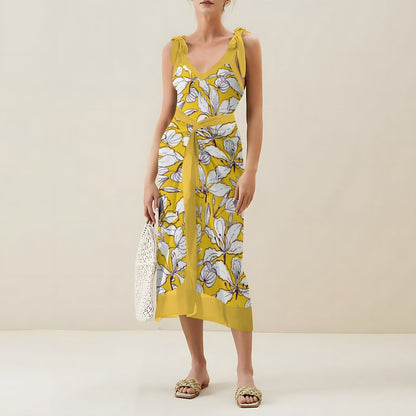 Casual Printed One-Piece Swimsuit And Cover Up 2305102447