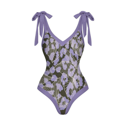 Casual Printed One-Piece Swimsuit And Cover Up 2305102871