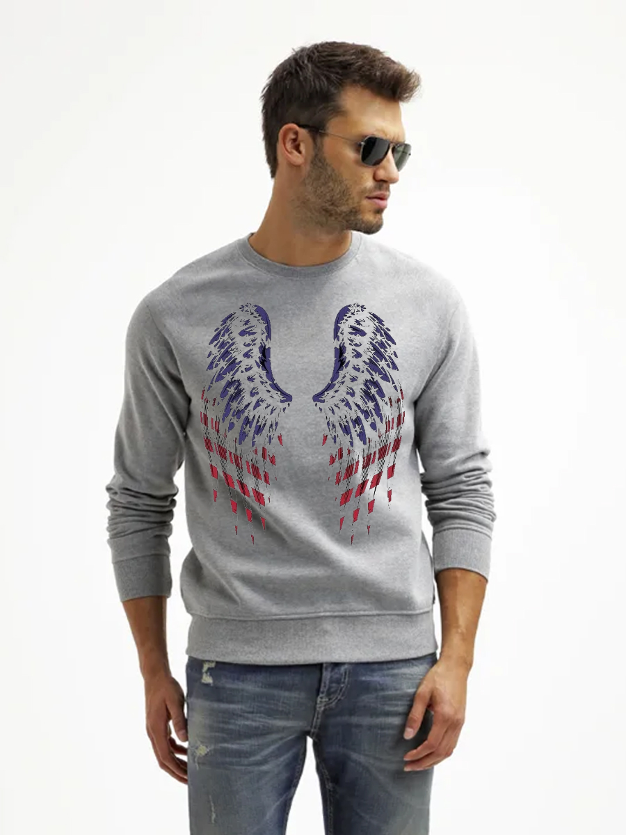 Men's Round Neck Casual Printed Long Sleeve Sweatshirt