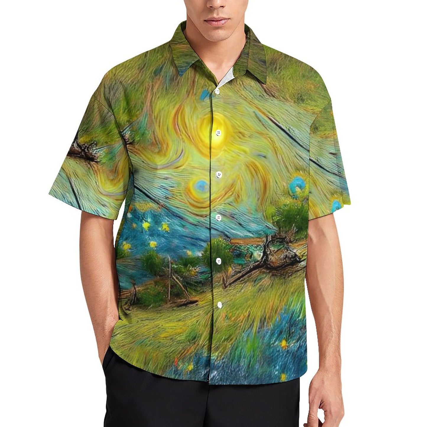 Men's Hawaiian Print Resort Shirt 2305101786