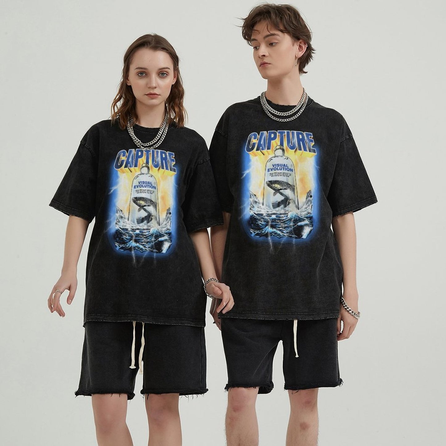 Unisex Vintage Solid Wash T-Shirts 2305102632