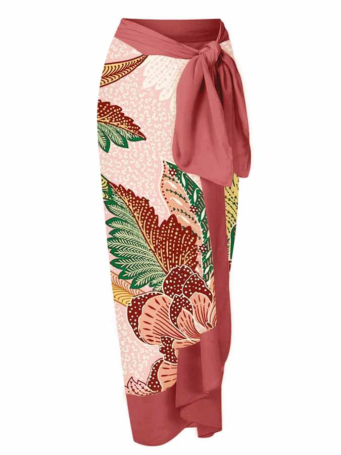 Floral Colorblock Print One-Piece Swimsuit