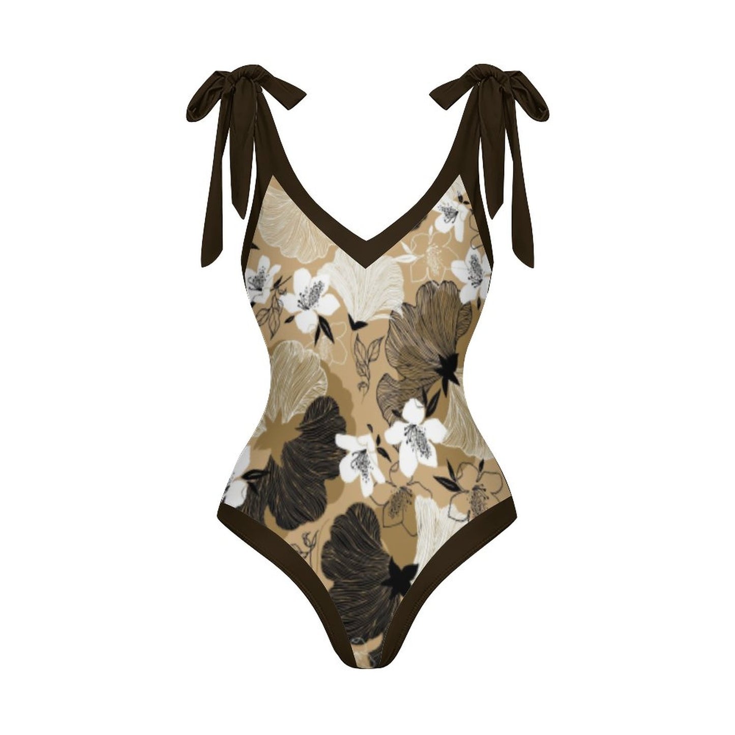 Casual Printed One-Piece Swimsuit And Cover Up 2305102696