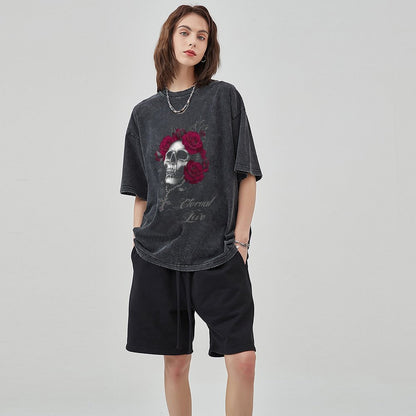 Unisex Vintage Solid Wash T-Shirts 2305104071